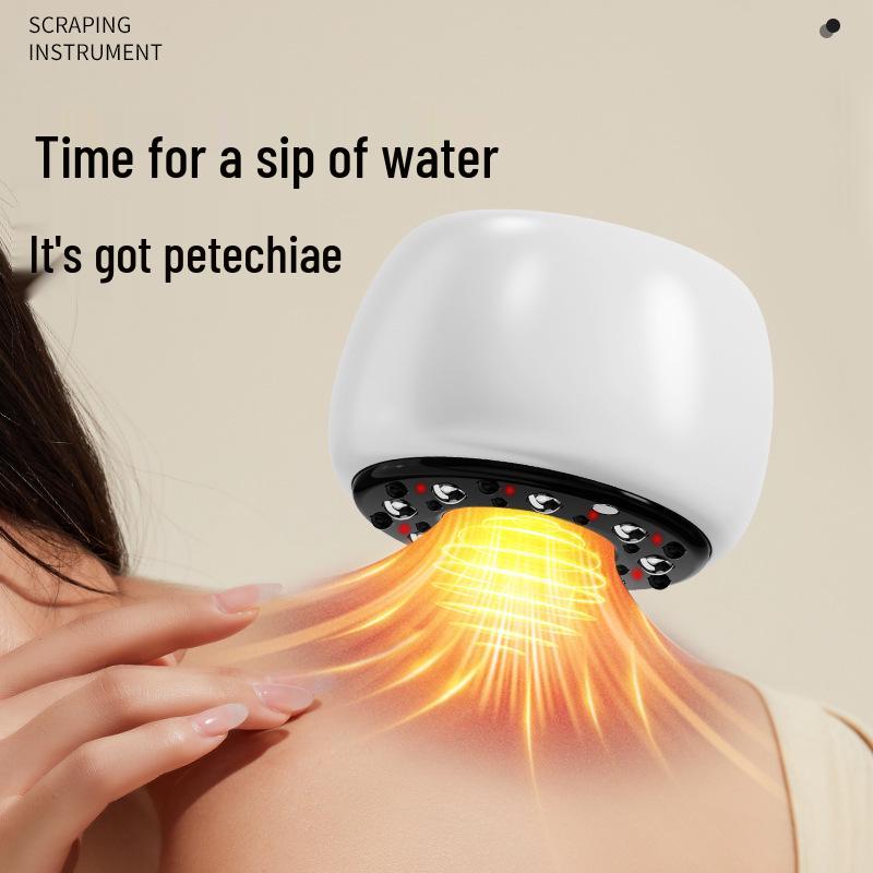 Electric Gua Sha & Cupping Massager: Negative Pressure, Micro-current, Hot Compress & Moxibustion Therapy Device.