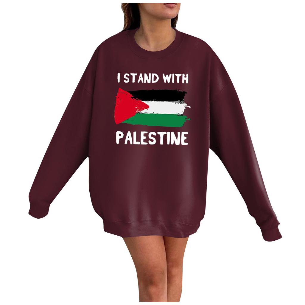 Women's Fashion Loose Casual Printed Long Sleeve Pullover Sweatshirt Top