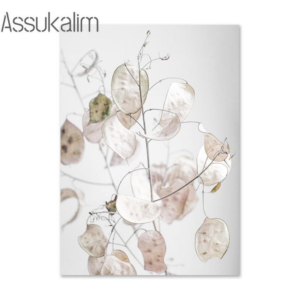 Beige Canvas Painting Vase Flowers Art Prints Dried Grass Print Pictures Reed Cup Wall Pictures Nordic Wall Poster Home Decor