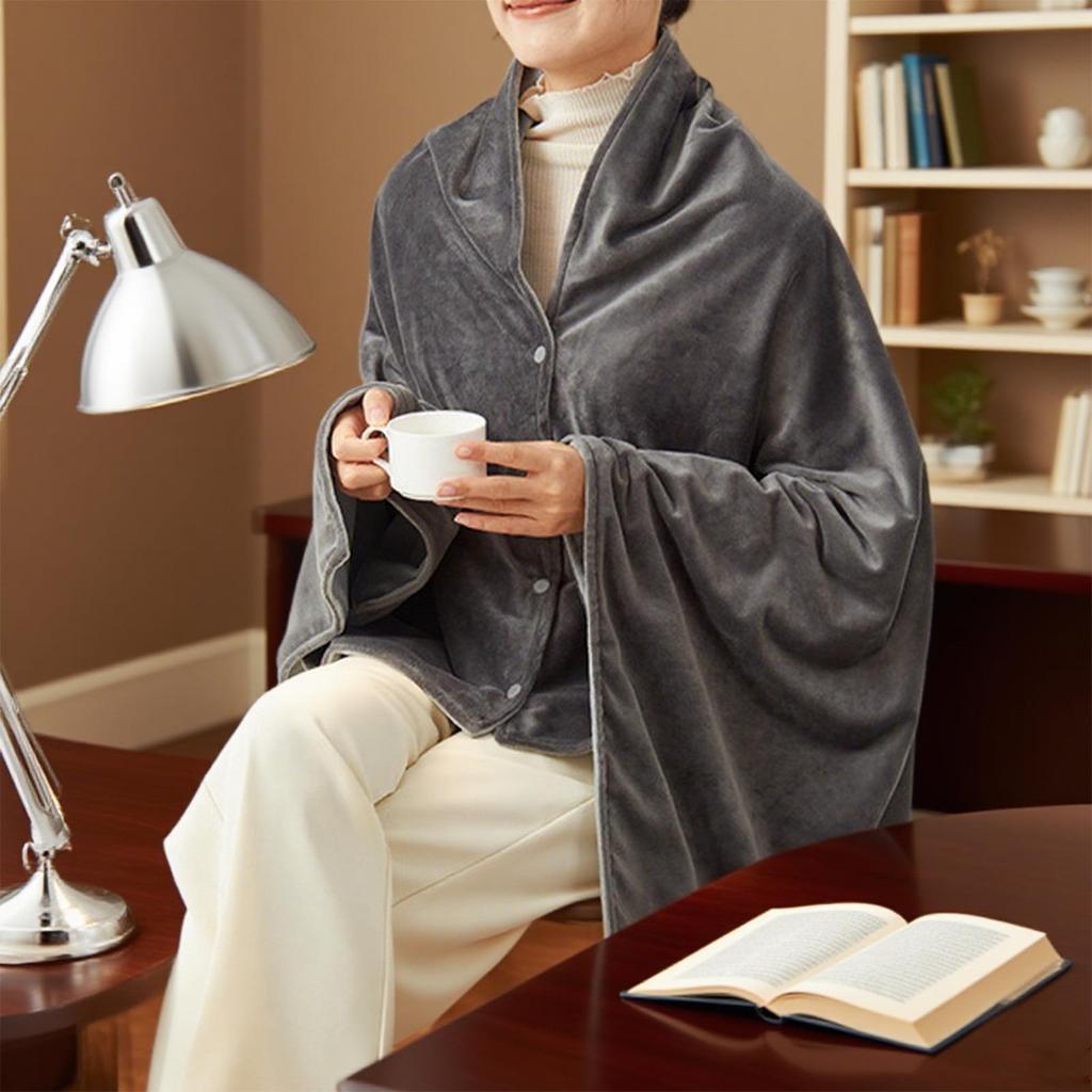 Electric Blanket Electric Throw Blanket Heated Shawl 3-Level Adjustable Heater Shawl For Indoor Home Studio Car Travel Camping