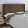 VidaXL LED Headboard Bedroom Furniture Double Bed Accessory Head of Bed Frame Interior Dark Brown 3124295