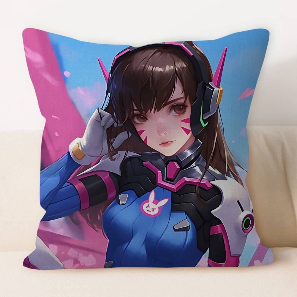 D.Va Cartoon Personalized Pillow Dust Cover Bedroom Kids Party Decoration Pillowcase Birthday Children Gift