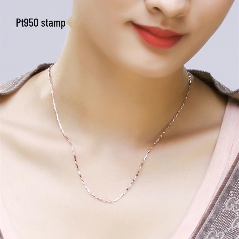 Douyin White Gold Diamond Pendant Necklace - Japanese Korean Style Women's Collarbone Chain, Perfect Gift for Best Friend's Birthday
