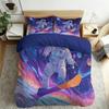 Cartoon Sci Fi Duvet Cover Single for Teens Adults,Space Astronaut Bedding with Zipper, Reversible Bed Sets 2 Piece Quilt Cover