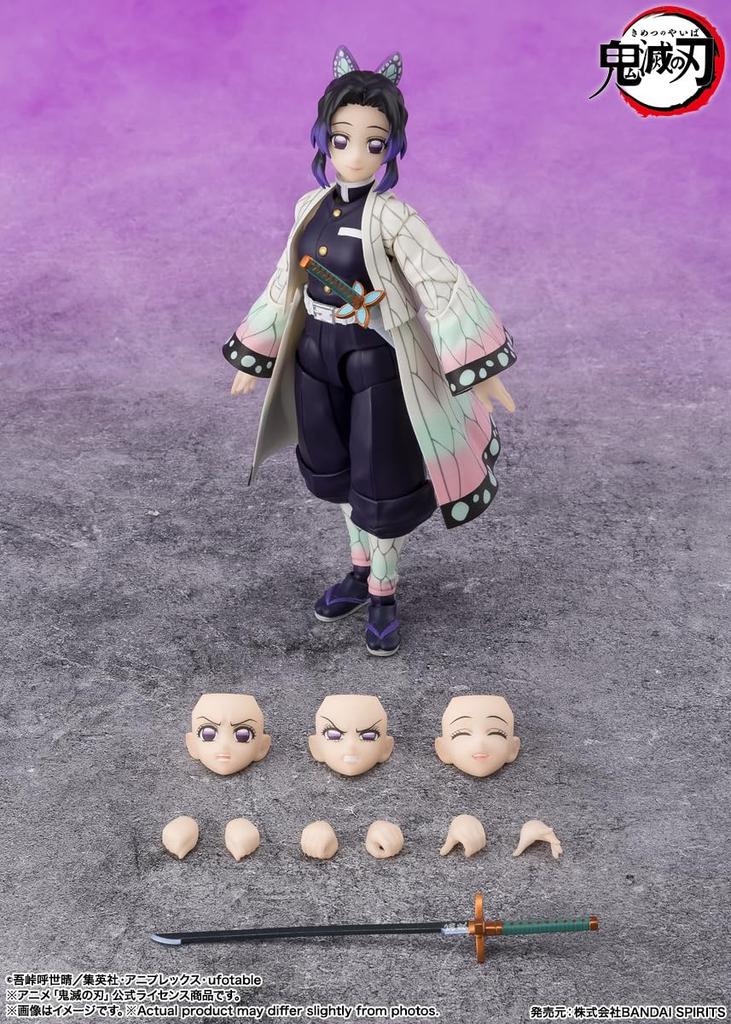 TAMASHII NATIONS SHFiguarts Tueur de démons: Kimetsu no Yaiba Shinobu Kocho approx. Figurine articulée peinte PVC & ABS 130 mm