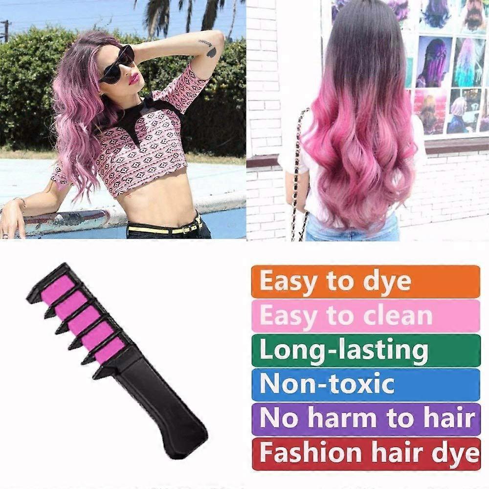 Ensemble de peignes colorants capillaires temporaires avec 6 couleurs pour mèches et superposition multicolore