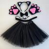 Cats Costume Set Includes Cats Tail Headband Bowtie Glove Skirt Halloween Catgirl Dress up Outfit for Kid Women Cosplay