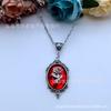 Gothic Rose Embossed Necklace: Women's Crystal Witch Sweater Chain for Halloween