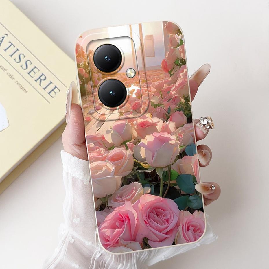 For Vivo Y35+ Y35m+ 5G Lens Protective Phone Case For Vivo Y35Plus Y35M Plus 5G Lovely Pattern Soft Silicone Jelly Cases