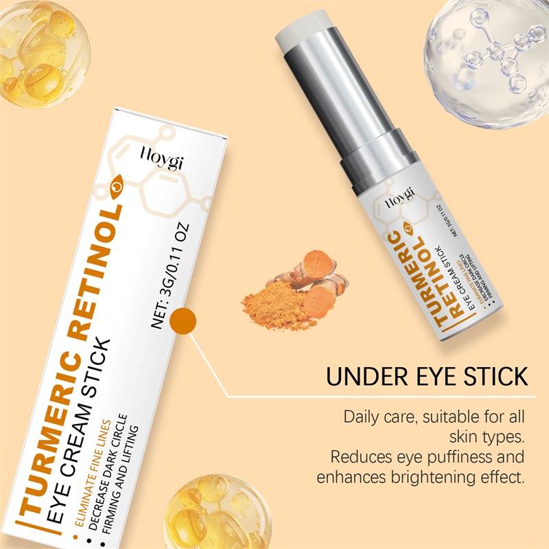 Crema Occhi Curcuma Retinolo Anti Occhiaie Rassodante Pelle Sbiadisce Linee Sottili Siero Stick Riparazione Istantanea Occhi per la Cura degli Occhi delle Donne