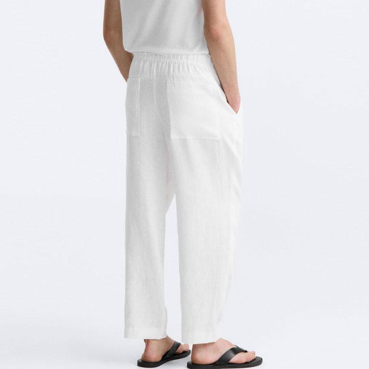 Zara Fashionable Simple Versatile Straight Casual Pants Men bottoms White 2634600-250