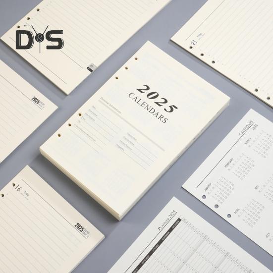 Notizbuchkern, dick, glattes Schreibpapier, tintenbeständiges Planer-Nachfüllpapier, 2025 Loseblatt-Kalenderplaner-Nachfüllblätter