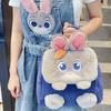 Cute Zootopia cartoon Judy Nick large capacity backpack crossbody bag fluffy flap shoulder bag 0154 CLE