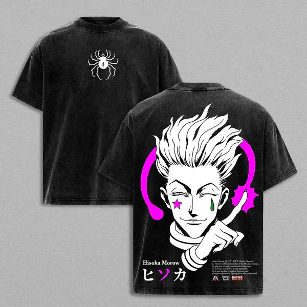 

Hisoka Hunter x Hunter Graphic T Shirt Men Short Sleeve Cotton Tshirts Vintage Washed Tee Harajuku Male Casual Oversized T-shirt S чёрный
