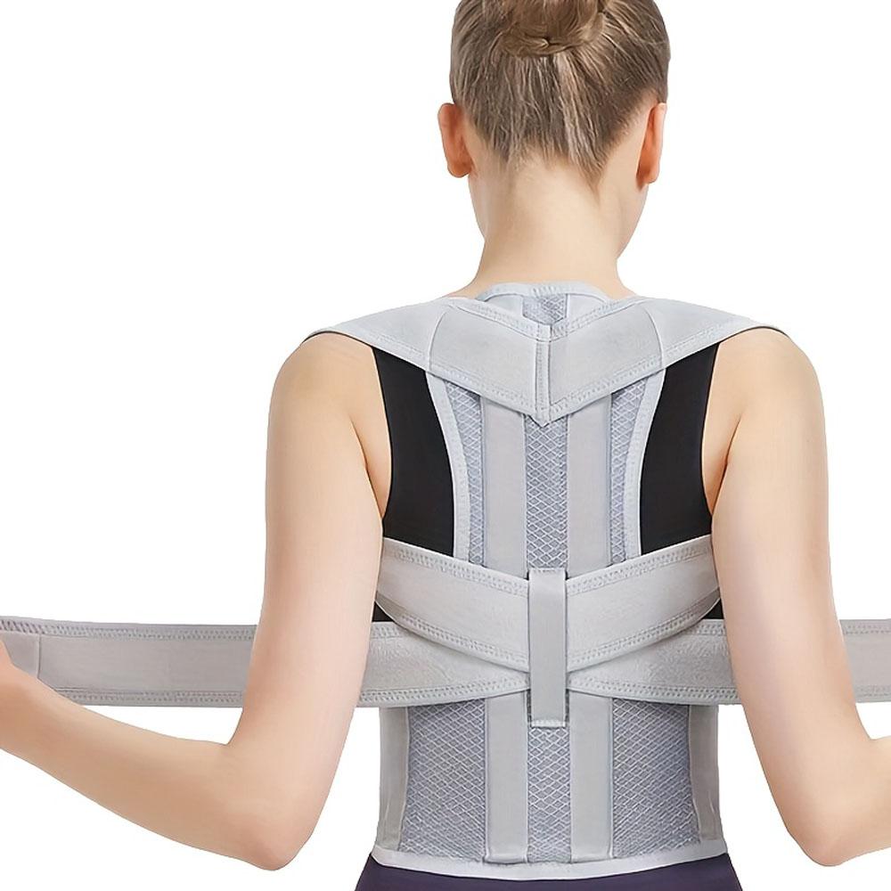 

Universal posture belt for men and women - comfortable and fitting back support, elastic with back support L светло-серый