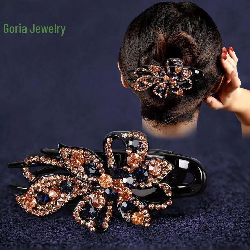 Elegante Strass-Entenschnabel-Haarspange - Koreanischer Stil Krallen-Haarnadel für Mütter