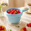 Kitchen Strainer with Handle Drain Basket And Fork Double-layer Separation Design Non-slip