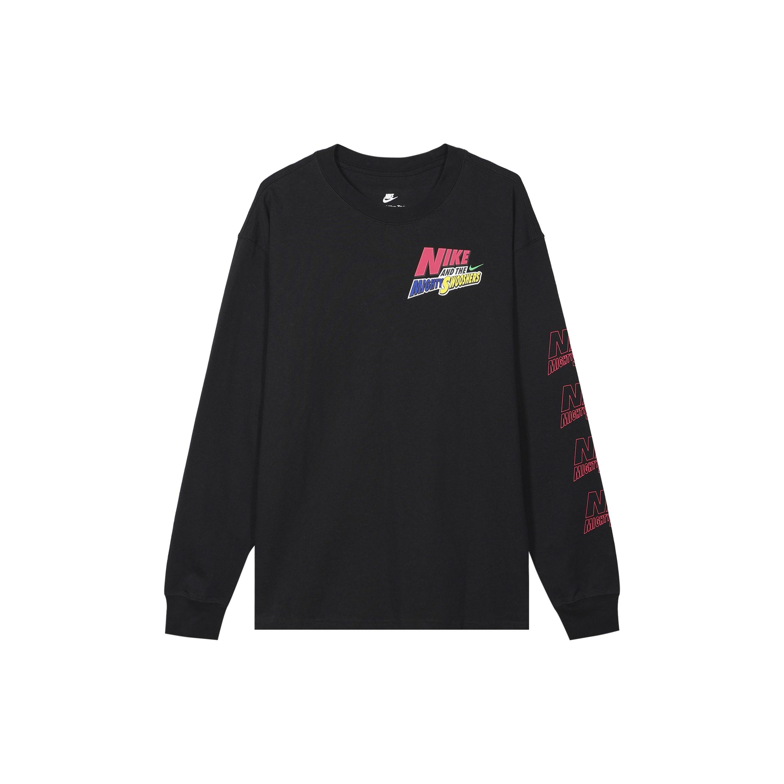 Nike Sportswear Athleisure Casual Sports Alphabet Printing Long Sleeves Black Men s DM7916-010 L