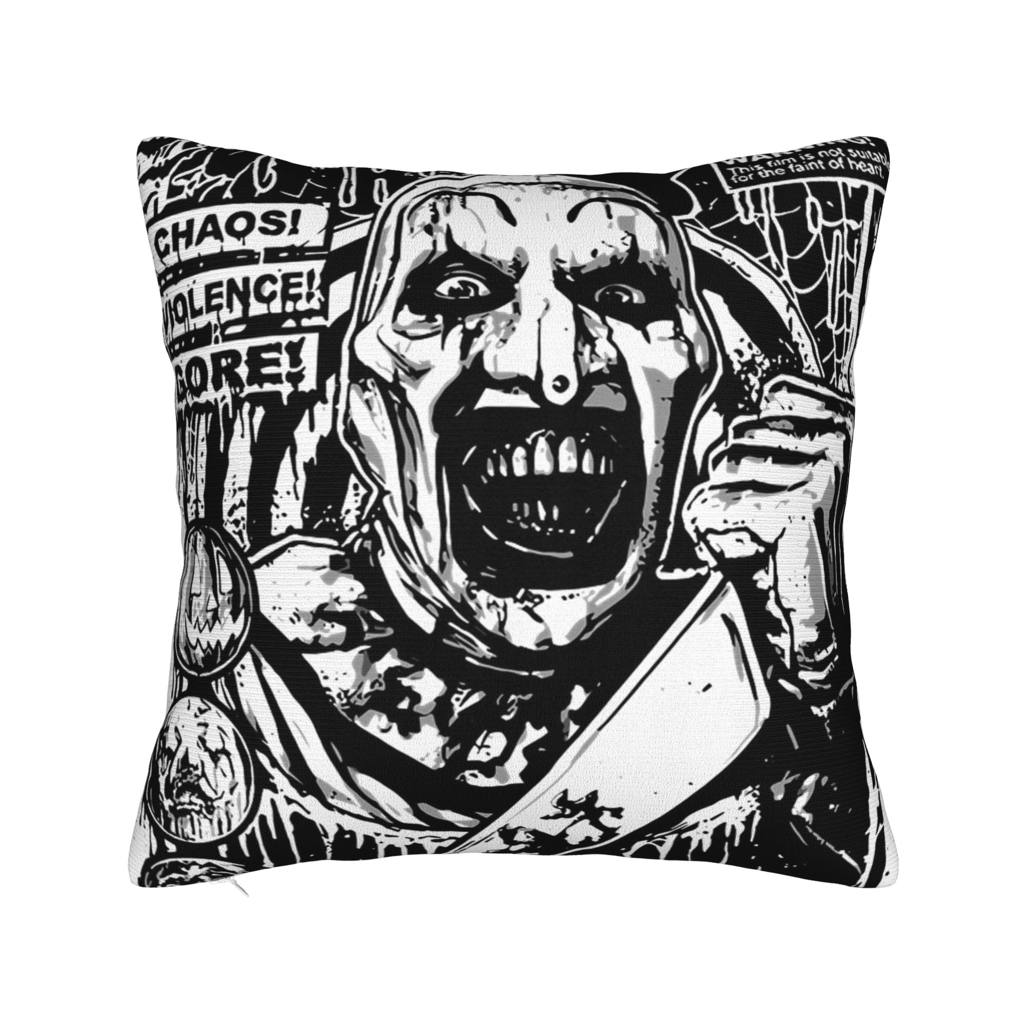 

Have a Terrific Birthday Terrifier Pillowcase Printing Cushion Cover Decorations Throw Pillow Case Cover Home Square 45X45cm 30x30cm 12x12in