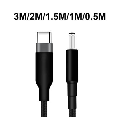 USB C To DC4.5x3.0mm Laptop Power Adapter Cable for Notebook 20V Power Supply Cord Black Braided Wire