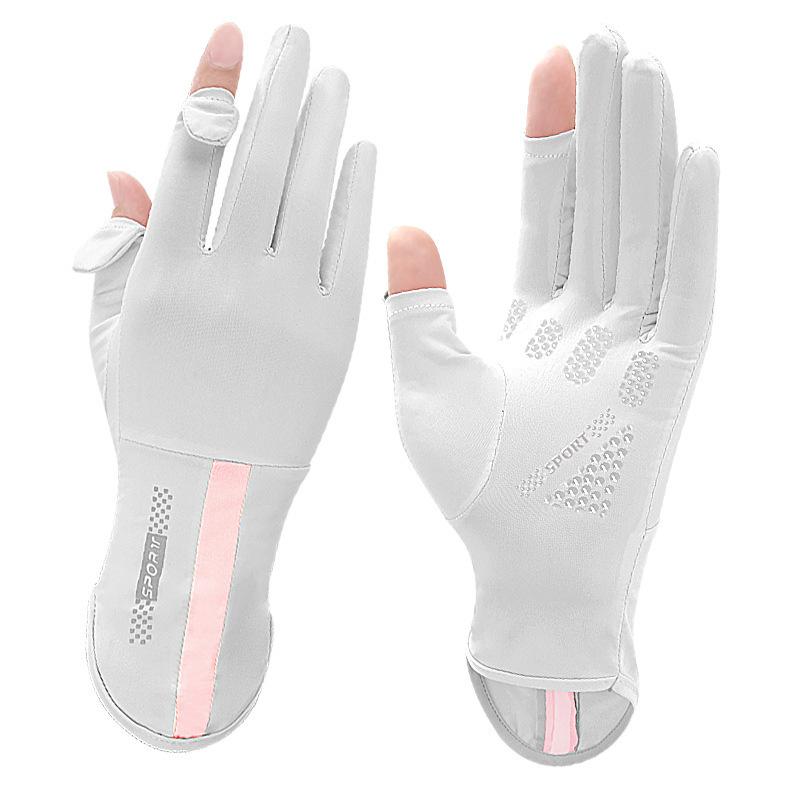 

Длинные летние перчатки из ледяного шелка с защитой от УФ-лучей, тонкие женские перчатки для вождения, для езды на открытом воздухе, с откидными пальцами и сенсорным экраном average size светло-серый