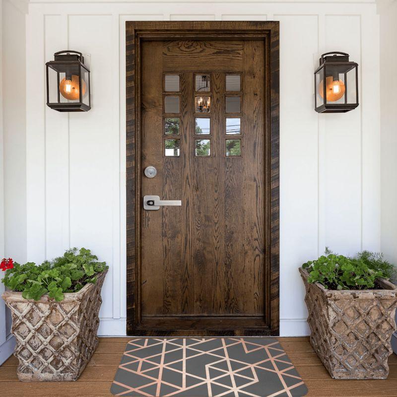 Rose Gold And Gray Geometric Pattern Floor Door Kitchen Bath Mats Anti-Slip Outdoor Abstract Doormat Toilet Entrance Rug Carpet