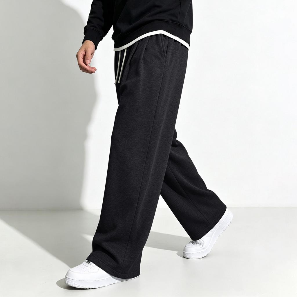 Pantaloni della tuta da uomo casual, vestibilità larga, gamba larga, dritti, per primavera e autunno