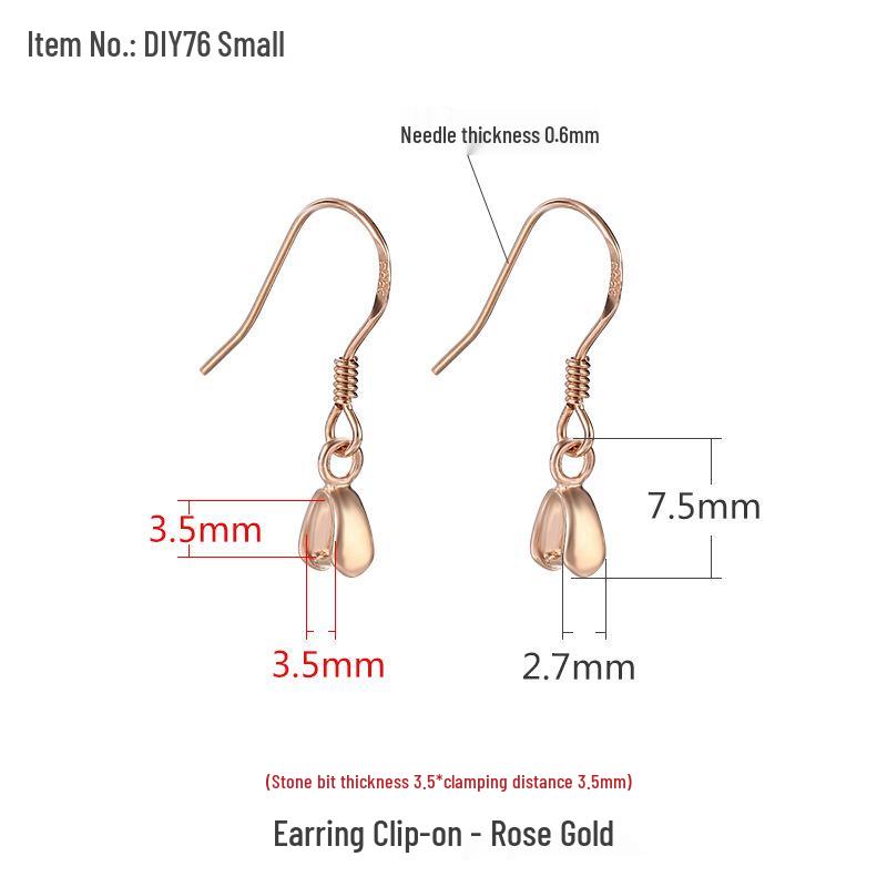 

925 Sterling Silver Pearl Jade Clip-on Earring Ear Hooks & Cuffs DIY Components