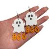 Personalized style acrylic exaggerated high-end sense pumpkin ghost BOO letter splicing sequined earrings Halloween earrings