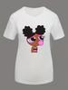 T-shirt z nadrukiem kreskówkowym, casualowy top z krótkim rękawem na wiosnę i lato, odzież damska