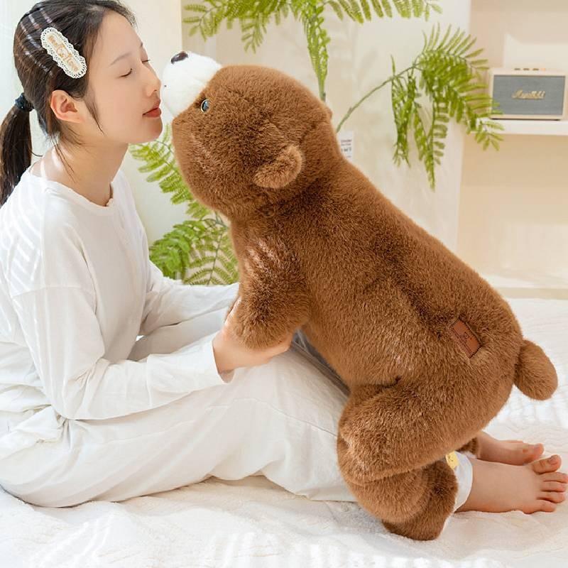 Bear Lying Polar Plush Toy Cartoon Stuffed Doll Bedroom Decoration Gift Kids