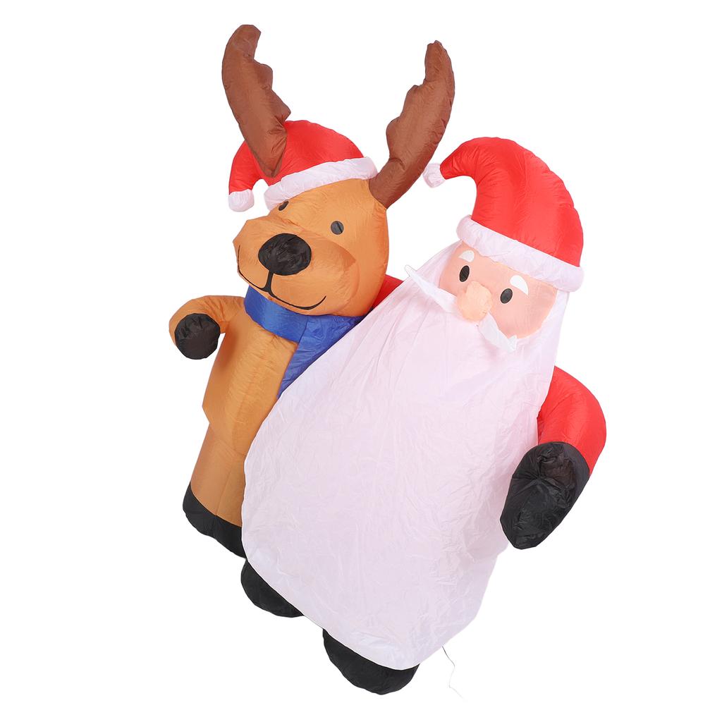 1.6m Świąteczny Dmuchany Model Staruszków i Jelenia Dmuchany Święty Mikołaj i Renifer Lampki LED Zewnętrzny Inflata