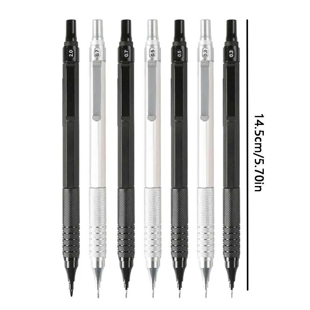 Hochwertiges Metall-Druckbleistift-Set, 0,5 0,7 mm Druckbleistift, geeignet zum Zeichnen, Büro