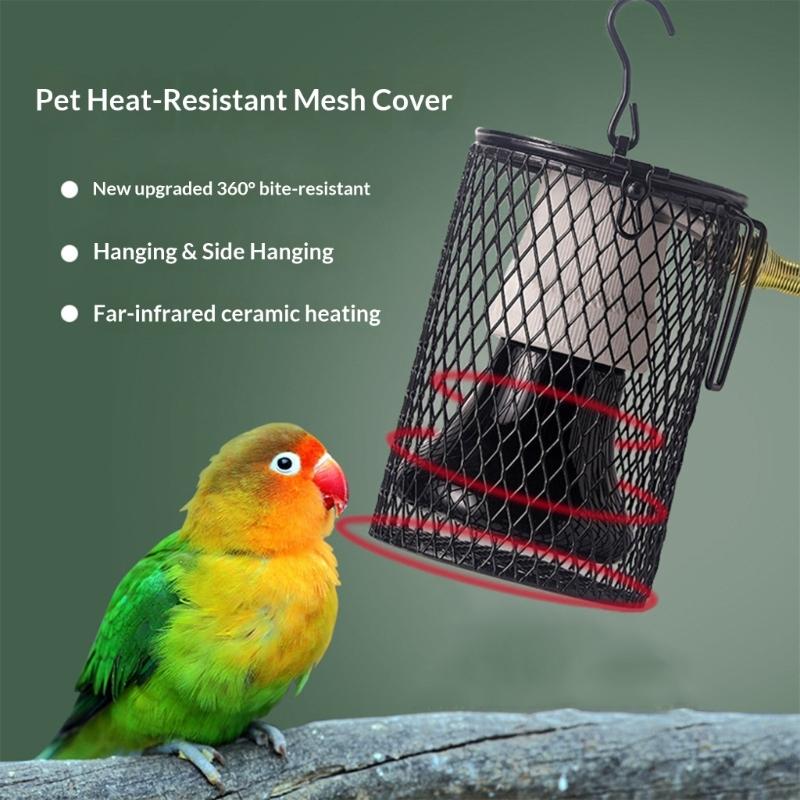 Heat Lamp Cover for Reptiles Ensuring Even Heat Dispersion and Enhancing Protections in Enclosures Bird Cage Accessory