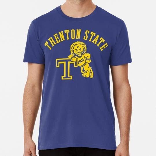 Vintage Trenton State College Roscoe Lion Yellow S to 5XL Made in USA T-Shirt 4XL