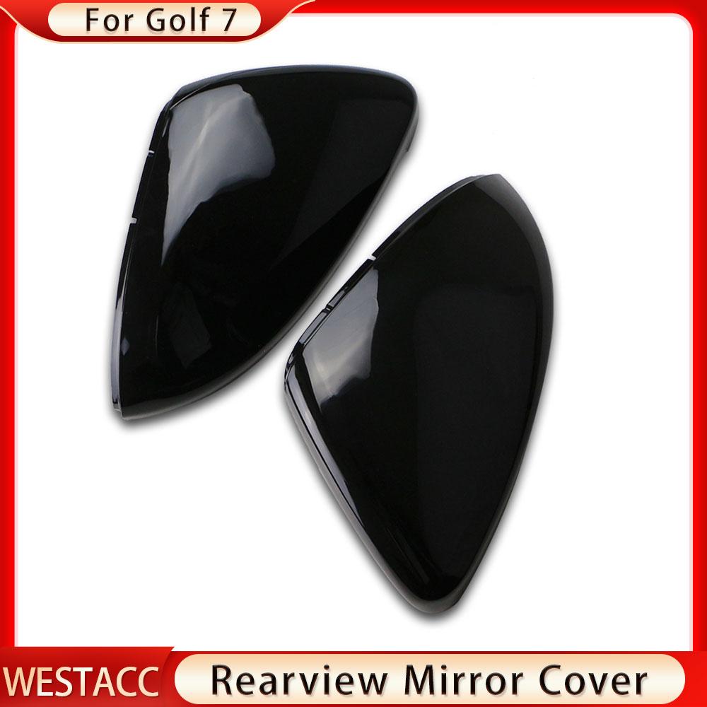 2Pcs Car Rearview Mirror Cover for Volkswagen VW Golf7 Golf 7 MK7 MK7.5 2012 -  Rear View Mirror Covers Sticker