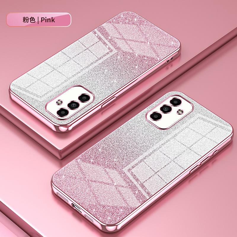 Applicable To Samsung A57 Electroplating Glitter Mobile Phone Case A37 Transparent A17 All-inclusive A07 Anti-drop A56 Protective Case A36