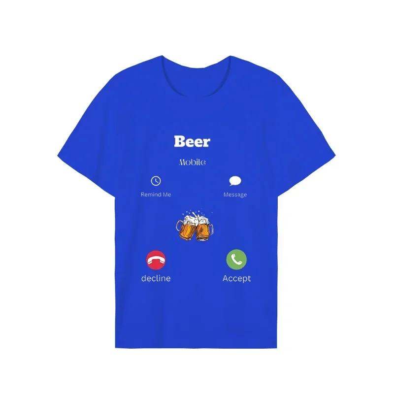 

Мужские футболки Футболки Top Beer Is Calling Beer Мужская летняя футболка Harajuku Streetwear Мужская женская футболка Новая модная трендовая футболка Футболка XXXXXL золотой