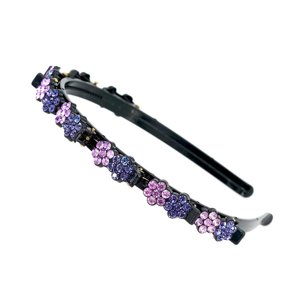 Elegant Rhinestone Bangs Clip Headband Sweet Shiny Flower Hair Hoop Banquet