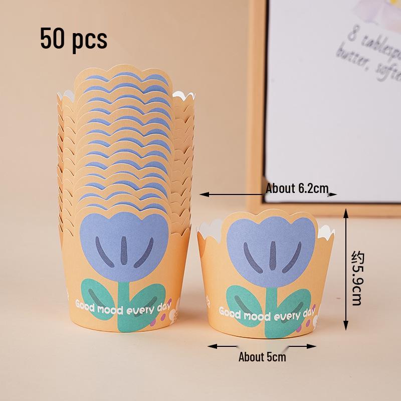 50 Hochtemperatur-Beständige Kraftpapier Muffin- & Chiffon-Kuchenförmchen - Lebensmittelqualität, Einweg, Runde Backförmchen