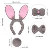 4 Stück Kinder Erwachsene Hasenohren Stirnband Fliege Nase Hasenschwanz Osterhasen Kostümset für Halloween Cosplay Party