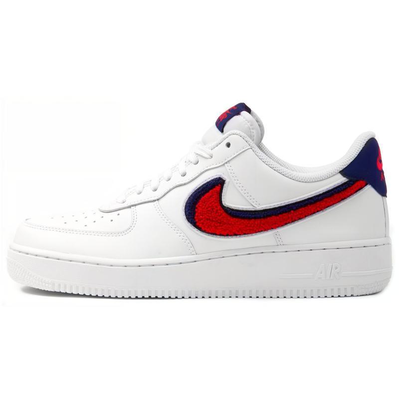 Nike Air Force 1 Low 3D Chenille Swoosh White Red Blue Sneakers 823511-106
