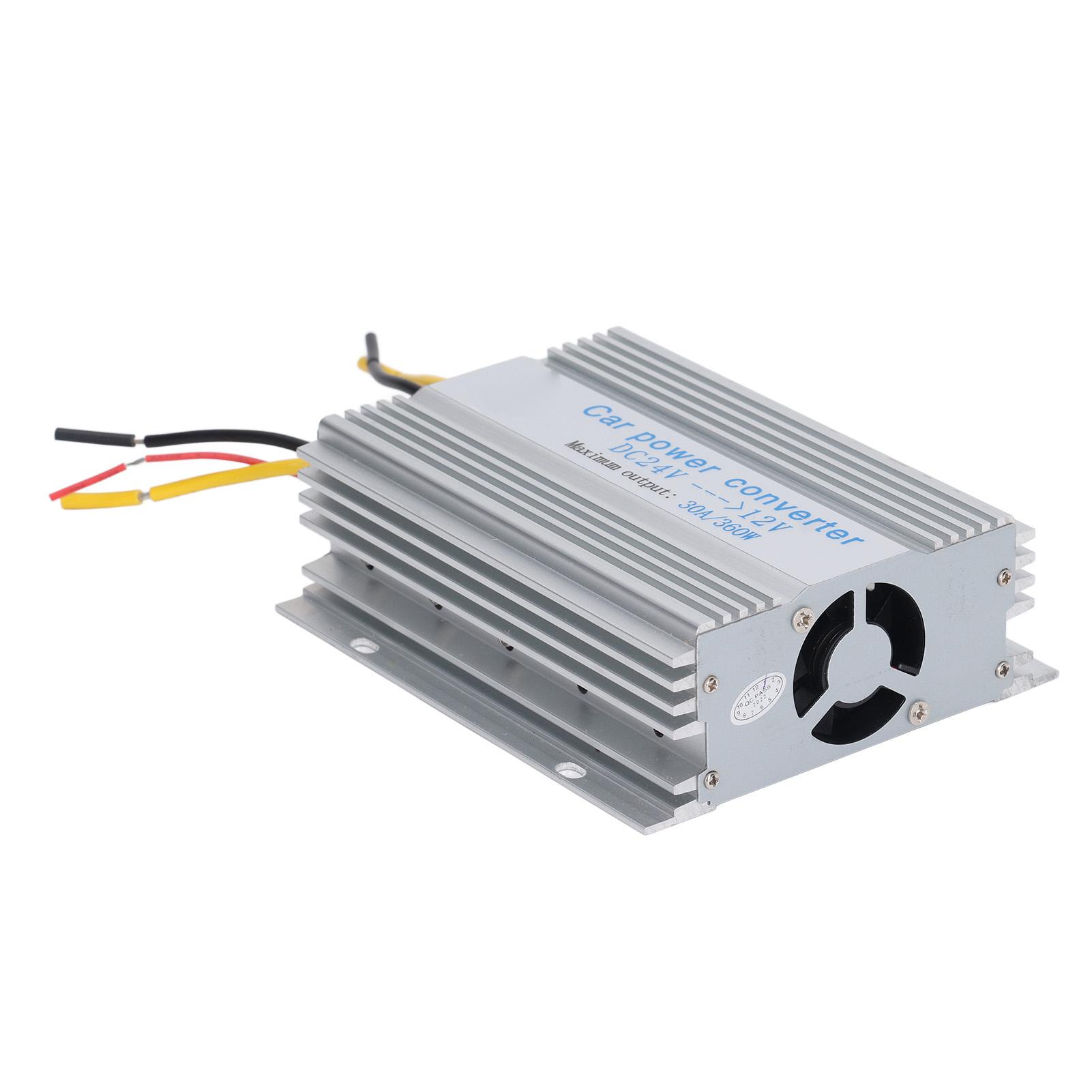 DC24V to DC12V Car Power Converter 30A 360W IP68 Waterproof Safe Buck Transformer for Golf Cart Car Truck