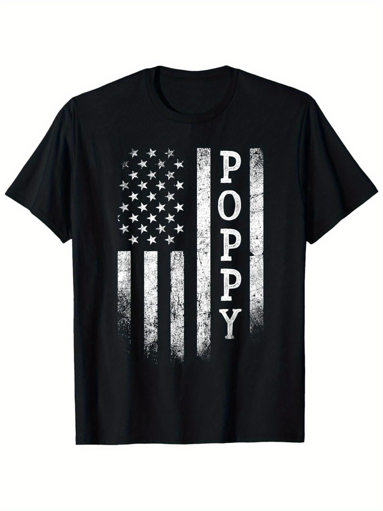 American Flag Poppy T-shirt L
