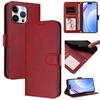For iPhone 16 Pro Max Wallet Case RFID Blocking Calf Texture Leather Stand Phone Cover with Strap