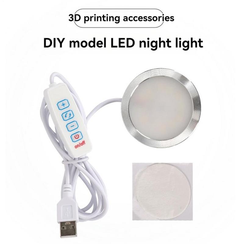 Dimmable Under Cabinet Lights Round 5V LED Ultra-thin USB 3D Printer Light 3D Printer Lamp 60mm Ultra-thin For RV Furnitures