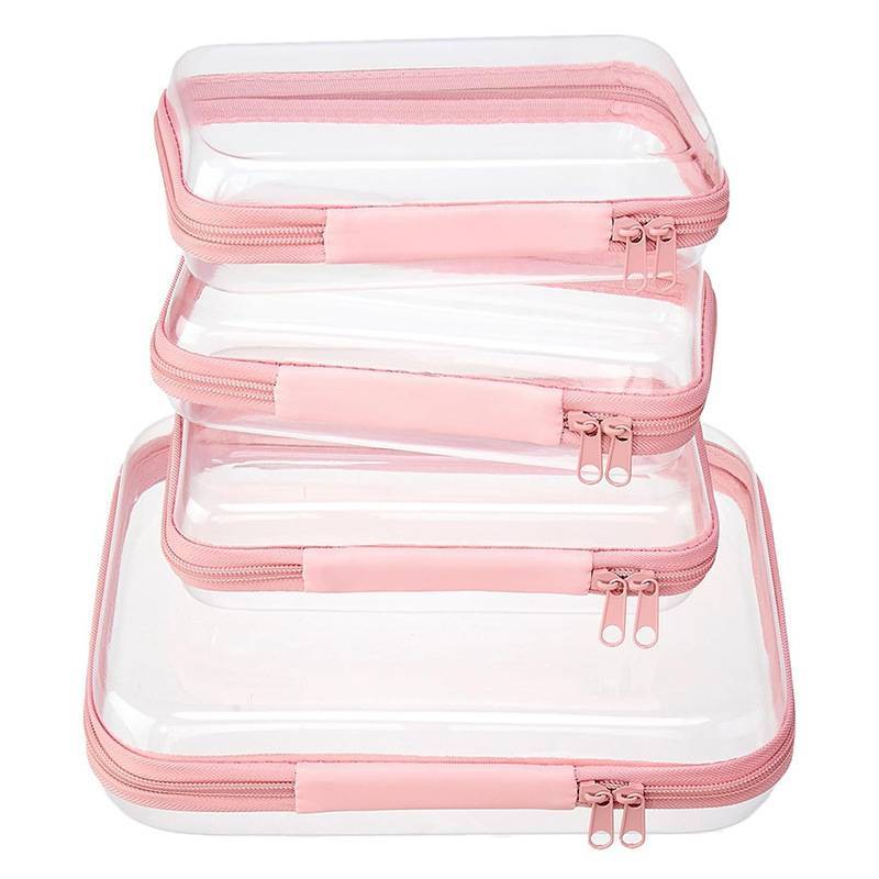 Travel Organizer Pvc Soft Bag With Zipper For Cosmetic And Clothing Storage