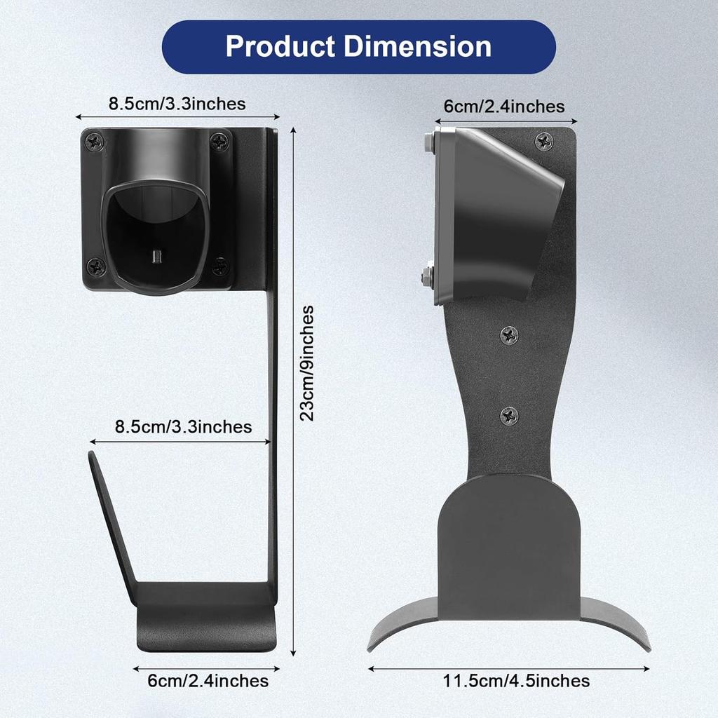 For Tesla Charger Holder Wall-Aligned Mount Space-Saving, NACS Charger Cable Holder Organizer For Tesla Model 3/Y/X/S & NACS Chargers