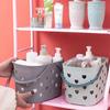 Portable Foldable Shower Basket Storage Bin Deep Green 24.5x16.5cm
