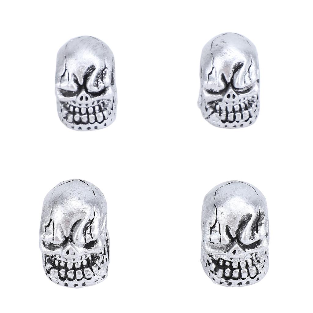 4 Pcs Skull Valve Stem Caps 7mm Diameter Car Tires Valve Stem Caps Airtight Seal for Car Truck Bike